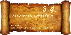 Bettelheim Gorgiás névjegykártya